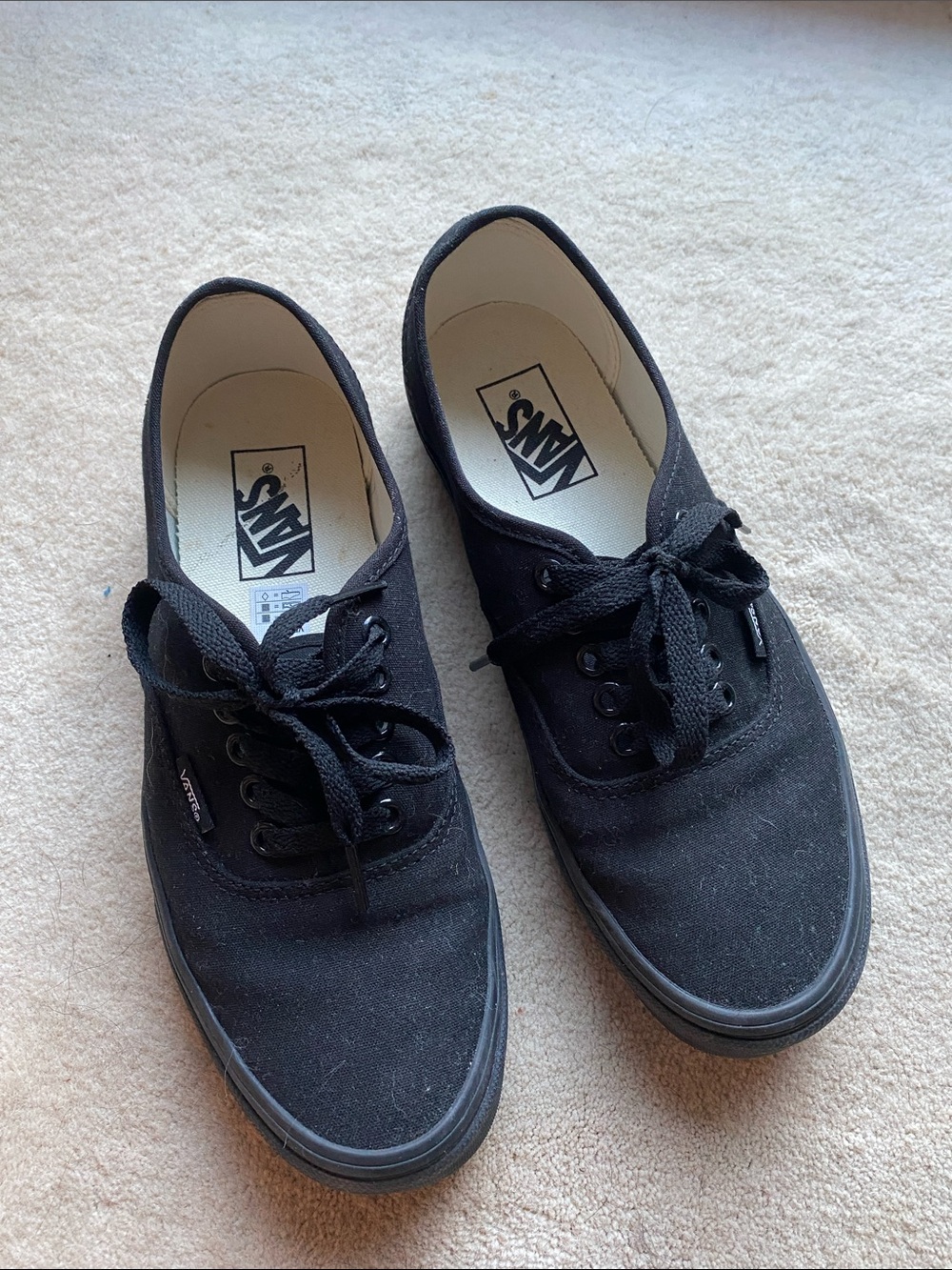 Vans Black Low-Top Canvas Sneakers W9/M7.5